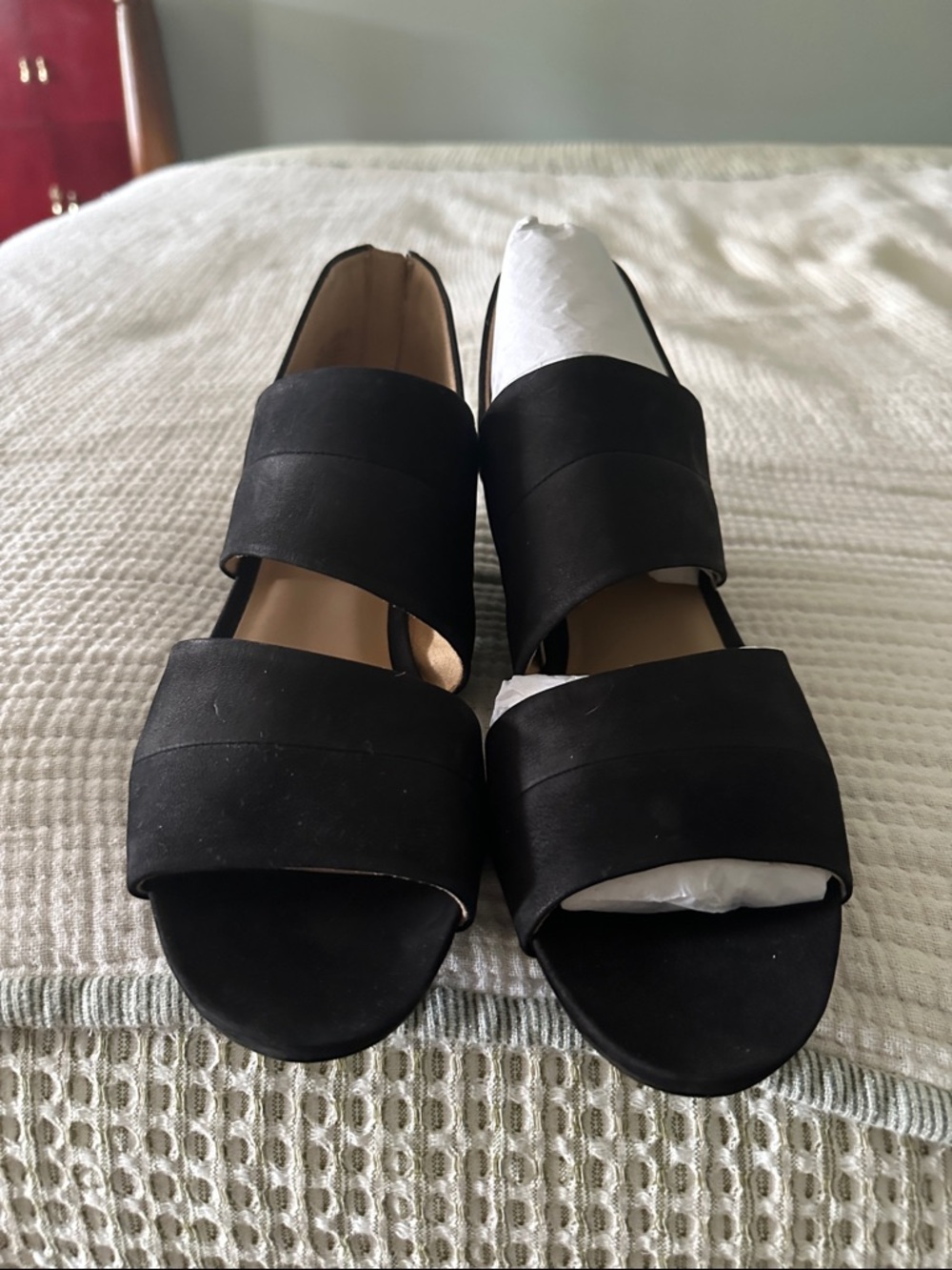 Naturalizer Black Double-Strap Open-Toe Sandals